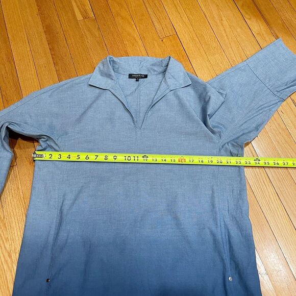 LAFAYETTE 148 New York Nicole Chambray Ombre Dress Size M Lagenlook Relaxed Fit - Picture 7 of 15